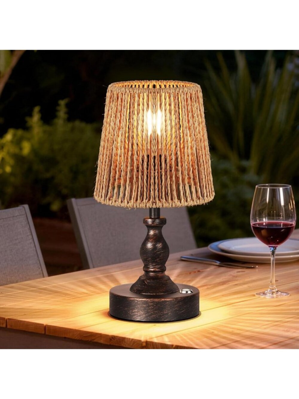 Mini Cordless LED Table Lamp - Rechargeable, Touch Dimmable, 3 Brightness
